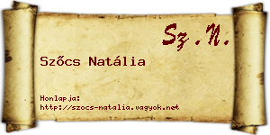 Szőcs Natália névjegykártya